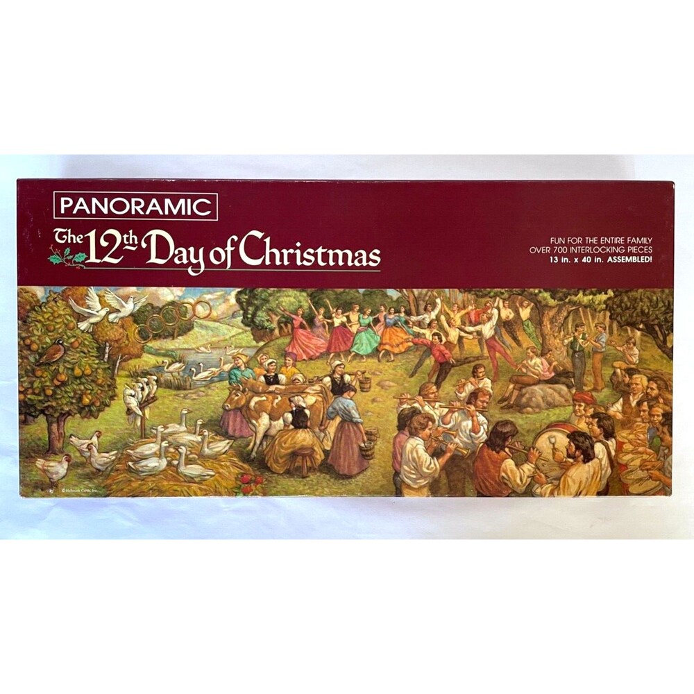 The 12th Day of Christmas Panoramic Over 700 Interlocking Pc Puzzle Springbok